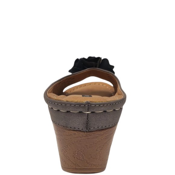 GC Shoes Womens Juliet Wedge Sandal Faux leather Pewter - Picture 4 of 6